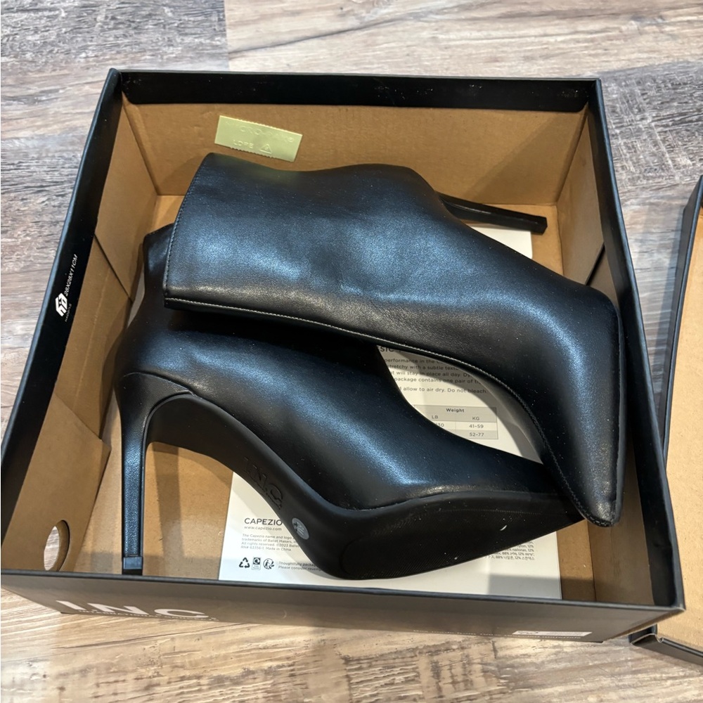 INC International Concepts Black Heeled Boots, Sz 8